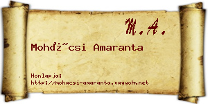 Mohácsi Amaranta névjegykártya
